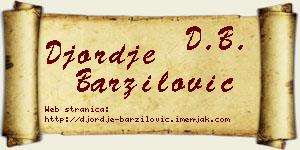 Đorđe Barzilović vizit kartica